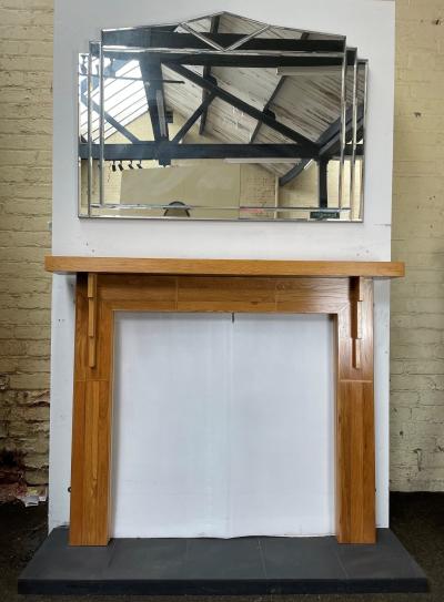 Reclaimed Oak Fire Surround with Mirror