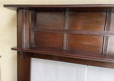 Antique Arts & Crafts oak fire surround - top