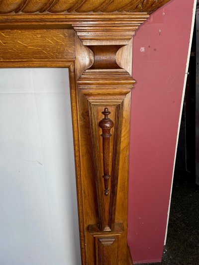 Antique Late Georgian / Victorian Oak Fire Surround - leg