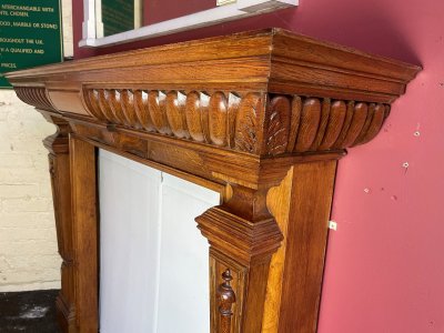 Antique Late Georgian / Victorian Oak Fire Surround - side