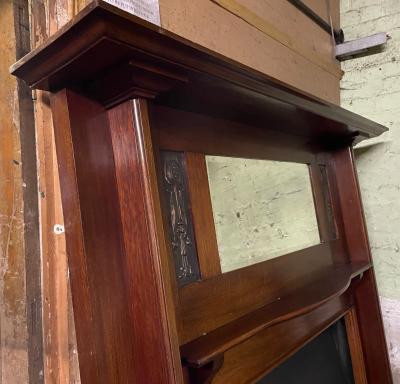 Antique Arts And Crafts Oak Fire Surround - side
