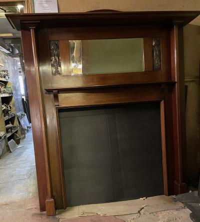 Antique Arts And Crafts Oak Fire Surround