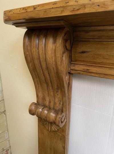 Antique Rustic Pine Late Georgian / Early Victorian Fire Surround - corner