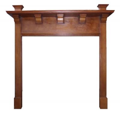 Antique Arts & Craft Pitch Pine Surround