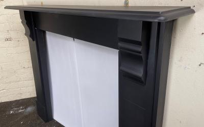 Antique Edwardian slate fire surround - side