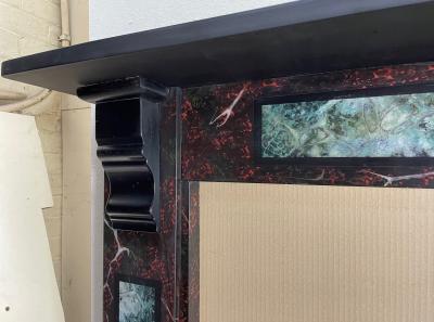 Antique marbleised Edwardian slate surround - corner