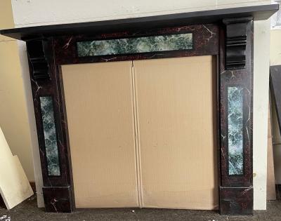 Antique marbleised Edwardian slate surround