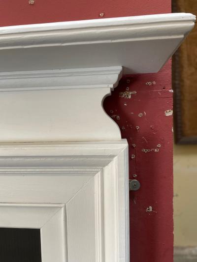 Antique Edwardian wood fire surround - corner