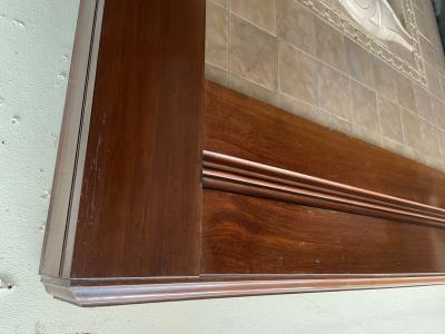Antique 1930s mahogany fire surround - corner