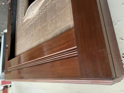 Antique 1930s mahogany fire surround - side view