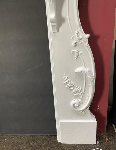 Antique ornate Victorian wood surround - detail