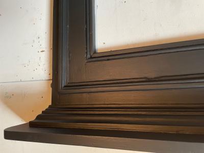 Antique rustic wood Georgian fire surround  - close