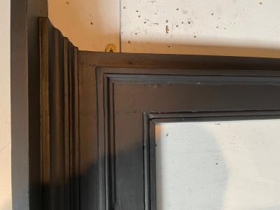 Antique rustic wood Georgian fire surround  - detail