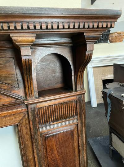 Antique late Victorian / Edwardian rosewood fire surround - leg right