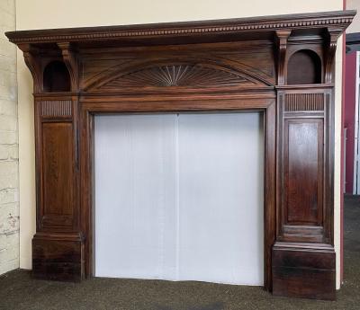 Antique late Victorian / Edwardian rosewood fire surround 