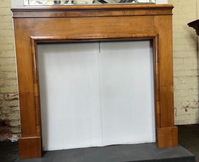 Antique 1930s Art Deco Walnut Veneered Fire Surround