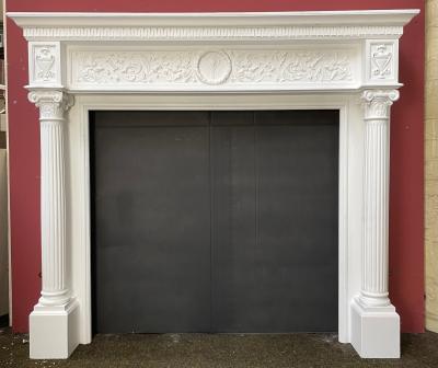 Antiaue Late Georgian / Early Victorian Carved Wood Fire Surround