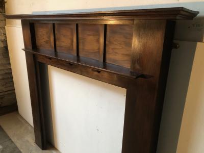 Antique 1920s 30s oak fire surround - side