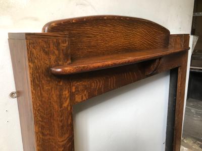 Antique 1930,s / Art Deco oak fire surround - leg