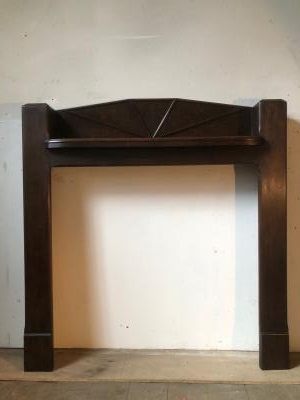 Antique Art Deco oak fire surround