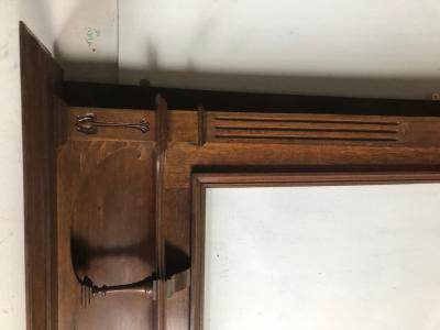 Antique Art Nouveau oak fire surround - corner