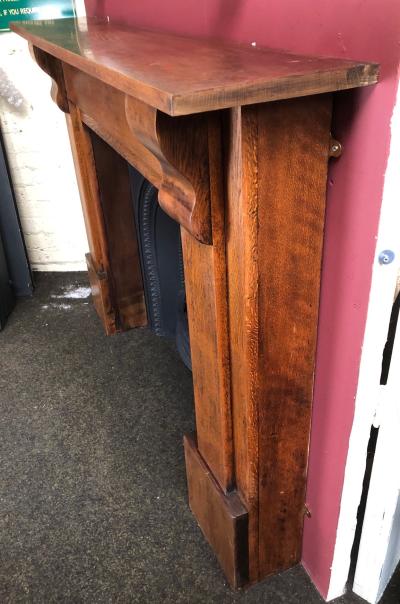 Antique Edwardian / Victorian oak fire surround - side