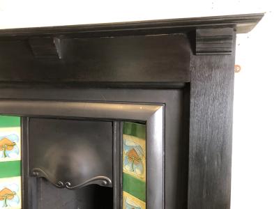 Antique Edwardian 1920s painted wood fire surround - corner