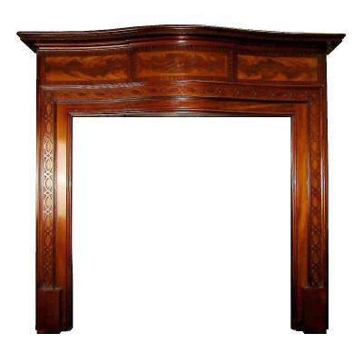 Antique Edwardian Burr Mahogany Waring & Gillows Style Wood Surround - alone