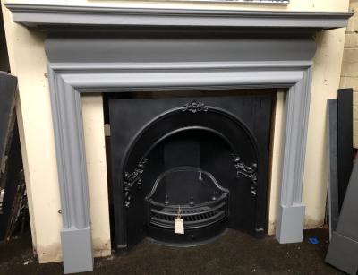 Antique Edwardian bolection painted fire surround