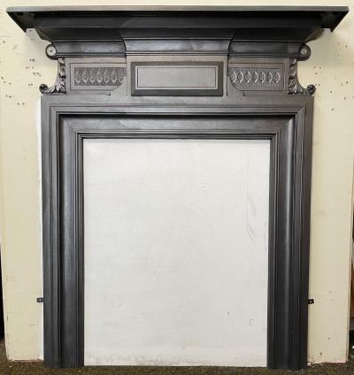 Antique Edwardian Cast Iron Stove Fire Surround