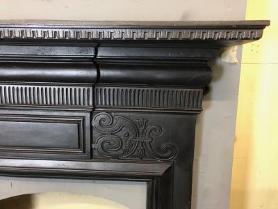 Antique Edwardian Cast Iron Surround - corner