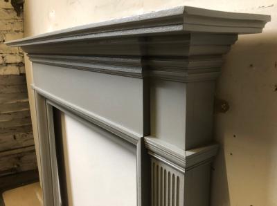 Antique Edwardian/ late Victorian wood fire surround - shelf