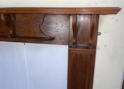 Antique Edwardian Oak Fire Surround - corner