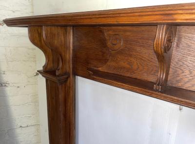Antique Edwardian Oak Fire Surround - shelf