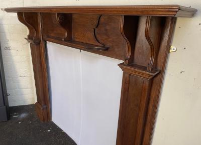 Antique Edwardian Oak Fire Surround - side