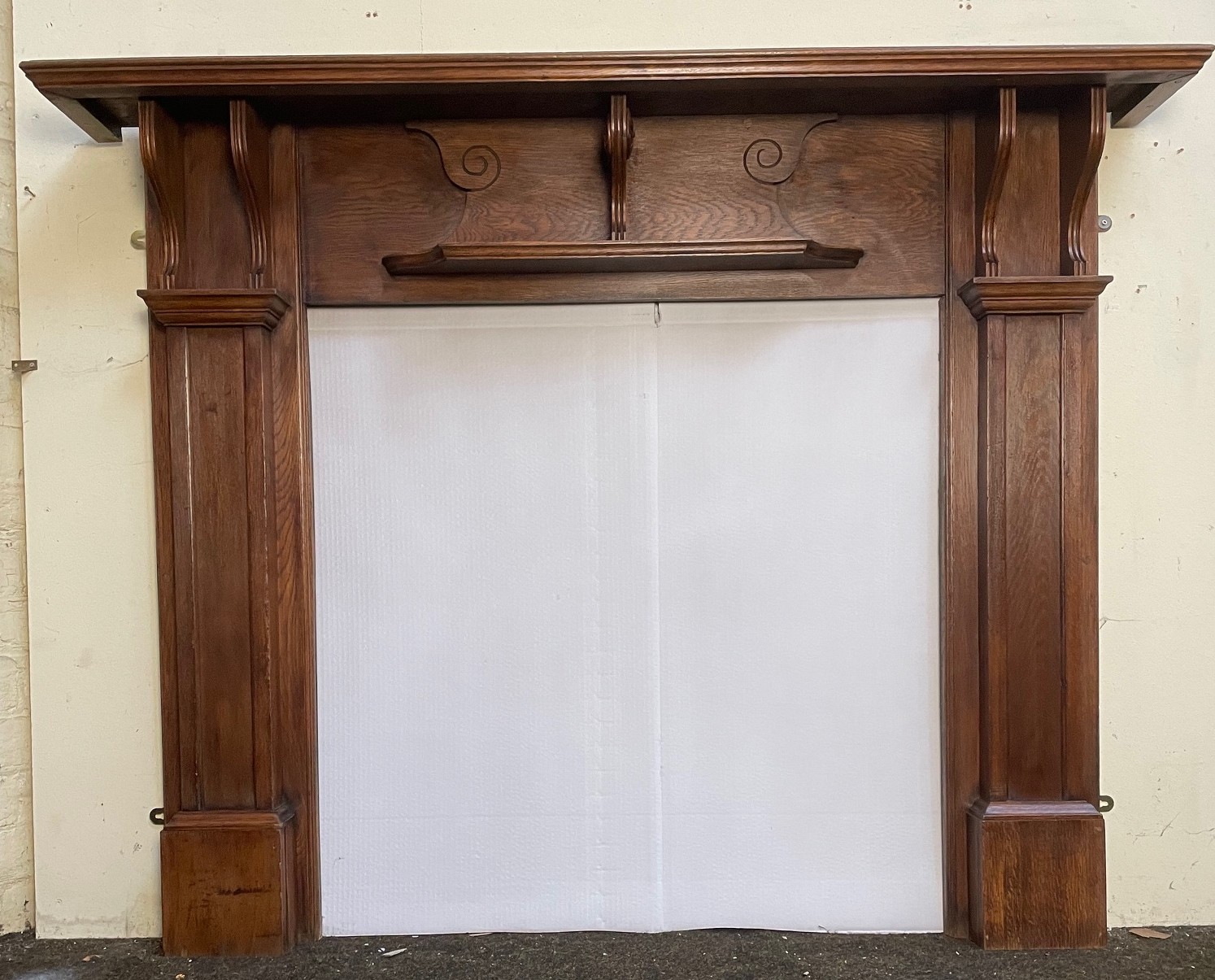 Antique Edwardian Oak Fire Surround