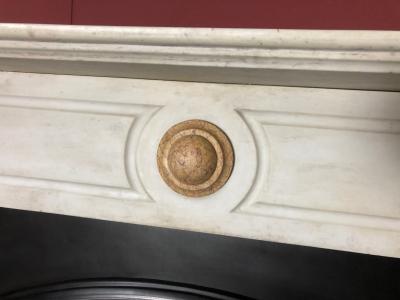Antique Edwardian semi statuary marble mantlepiece - detail