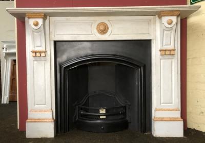 Antique Edwardian semi statuary marble mantlepiece