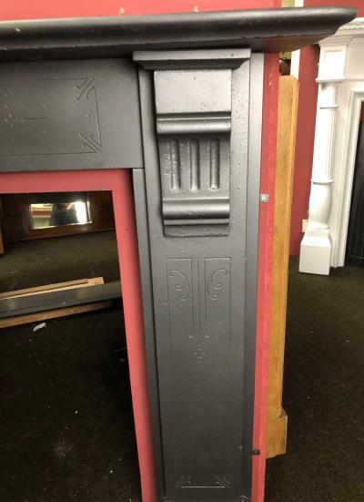 Antique Edwardian slate fire surround - detail