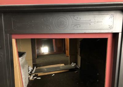 Antique Edwardian slate fire surround - top