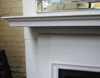 Antique Edwardian wood fire surround - Close