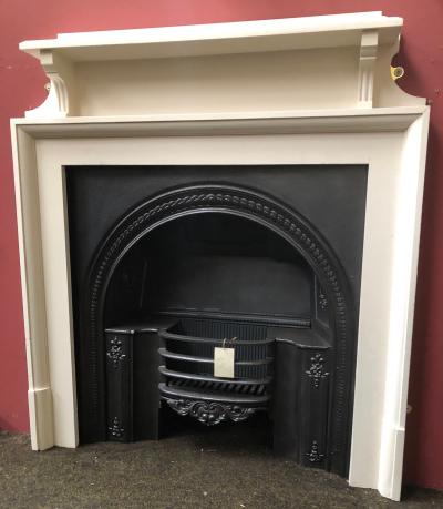 Antique Edwardian wood fire surround