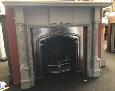 Antique Georgian painted wood fire surround