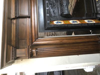 Antique Victorian Mahogany fire surround - leg2