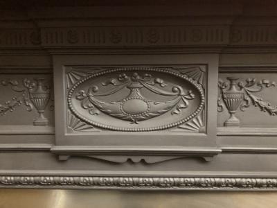 Antique Victorian cast iron fire surround - centre