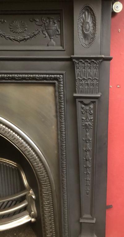 Antique Victorian cast iron fire surround - detail