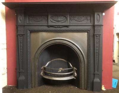 Antique Victorian cast iron fire surround