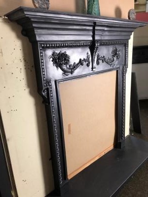 Antique Victorian Cast Iron Fire Surround - side