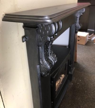 Antique Victorian cast iron surround - top