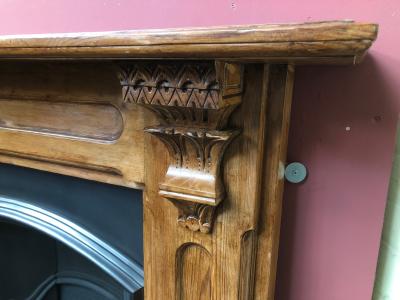 Antique Victorian rustic pitch pine - detail